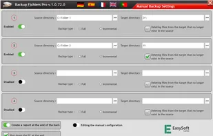 Manual backup settings