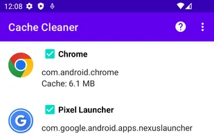 Selection apps for clean cache