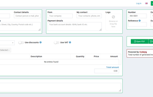 Example of the interface