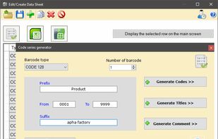 Automatic creation of barcode list values