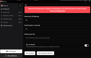Blink Eye App User Interface