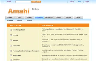 The Amahi dashboards "Applications" tab allows you to install web-based applications packaged by the Development Team with ONE-CLICK, yea you heard it right, one click of the mouse.