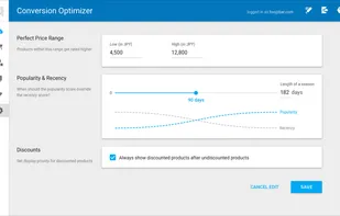 With the conversion optimizer you can easily tweak your conversion rate with manually adjustable parameters. (QOR Enterprise exclusive)