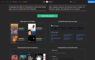 rate.house is a media database to rate, track, and discover music, movies, TV, books, games, and podcasts.