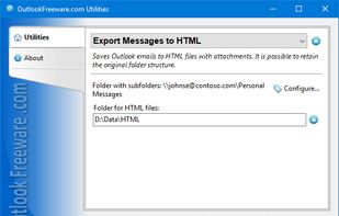 Export Messages to HTML for Outlook screenshot 1