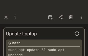 A task being selected