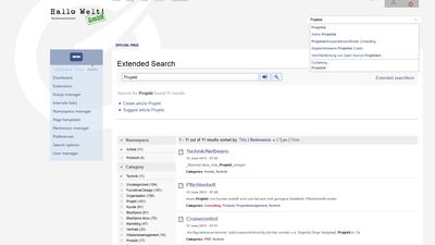 Extended Search with facets, auto-complete and search-as-you-type