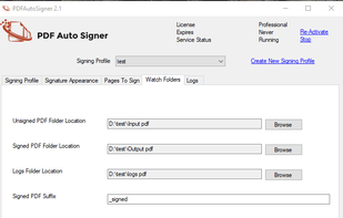 PDF Auto Signer Software screenshot 1
