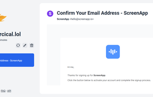How a received email looks in burner.kiwi