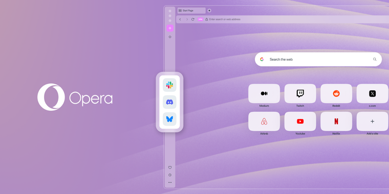 Opera introduces messaging apps in sidebar, pinned music player, and new dynamic themes image