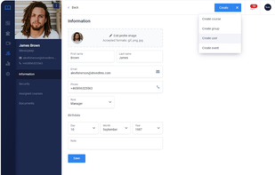 Create users and store all necessary information