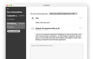 A first impression of the app interface, with a single model loaded, showing one output the model generated.