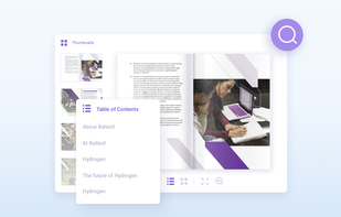 Add an interactive table of contents, thumbnails, and advanced text search, so your readers can easily navigate through the flipbook.