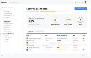 Eliminate unsecured, old, weak or compromised passwords