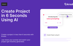 Project creation with AI - Create a project in less than 6 seconds with Kroolo. Just share your prompt and watch your project get instantly generated.