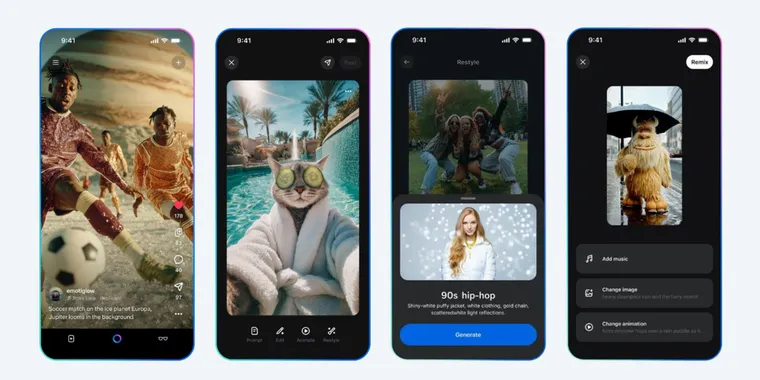 Meta launches its AI-generated short video feed 'Vibes' to users across Europe image