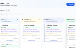 Job and workflow management with status tracking from scheduled to completed.
