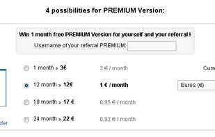 Premium version 12 € per year