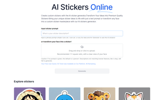 aistickers.co website main page