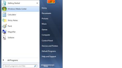 Other start menu screenshot