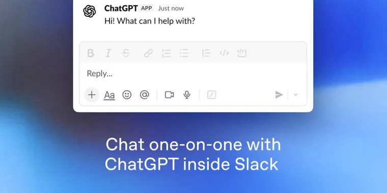 Slack integrates ChatGPT app with dedicated sidebar for AI tasks image