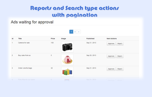 An action(REPORT type) screen generated by PHP Code Generator