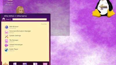 Desktop with Open Menu