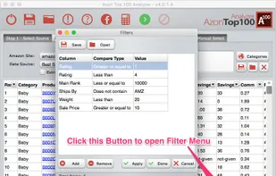 Applying Filters to the Data, before exporting into a Report.