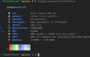 Freshfetch screenshot 1