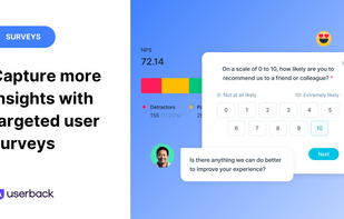 Trigger user surveys like NPS, CSAT, CES, and more to collect user insights directly inside your app.