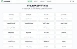 Popular Conversions link to the pages