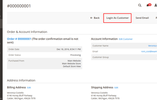 Login As Customer Button