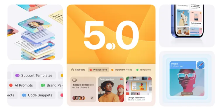 Clipboard manager Paste 5.0 adds shared pinboards, rebuilt sync engine & performance gains