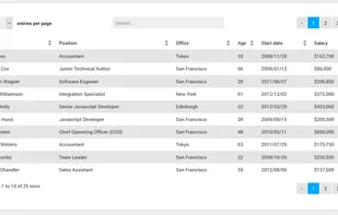 Vanilla-DataTables screenshot 1