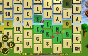 Zoomed in, a word being selected