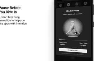 Before opening distracting apps, Yin Yang Launcher presents a brief breathing animation to help you slow down and reflect. This intentional pause breaks the habit of mindless scrolling and encourages more mindful phone use. You can also see how many times you’ve opened the app today and total usage time.