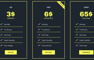 Pricing table