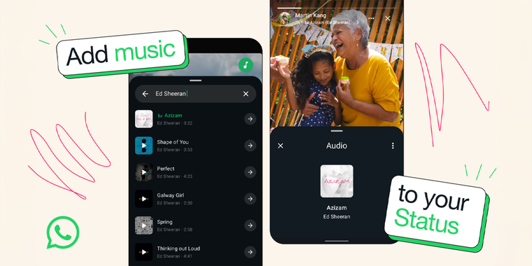 WhatsApp introduces music support for Status updates, just like Instagram image