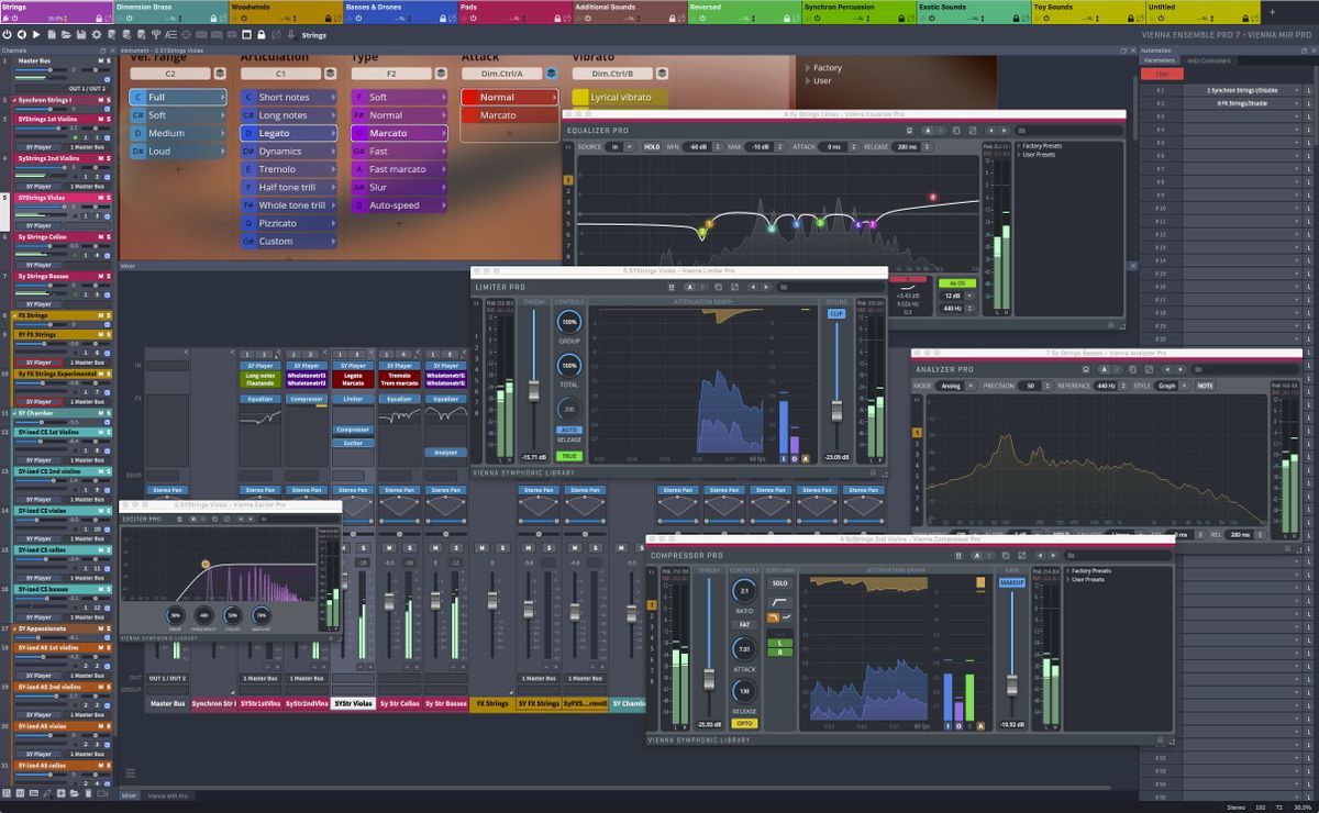 how many midi channels are supported by vienna ensemble