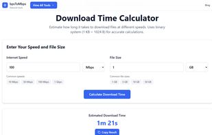 Download Time Calculator Page