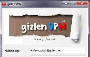 gizlenVPN main screeen