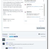 Dedicated event page with Twitter feed, event updates and Disqus comments enabled