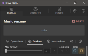 Configuring a profile.