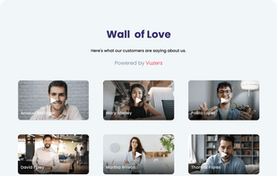 Wall of love with video testimonials