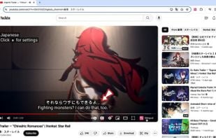 An example of the extension's ability to generate bilingual subtitles for videos. Example shown is a Japanese video on YouTube.