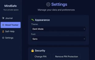 Dark mode option.