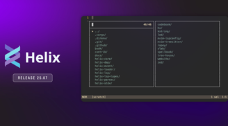 Helix 25.07 adds new file explorer and debuts tree-house for syntax layers image