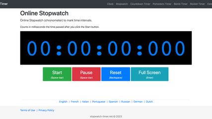 Stopwatch-Timer.net: Free Online Stopwatch To Mark Time Intervals With ...