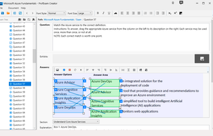 ProfExam Creator - Select and Place