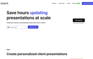 SlideFill: Save hours creating data-driven presentations at scale home page